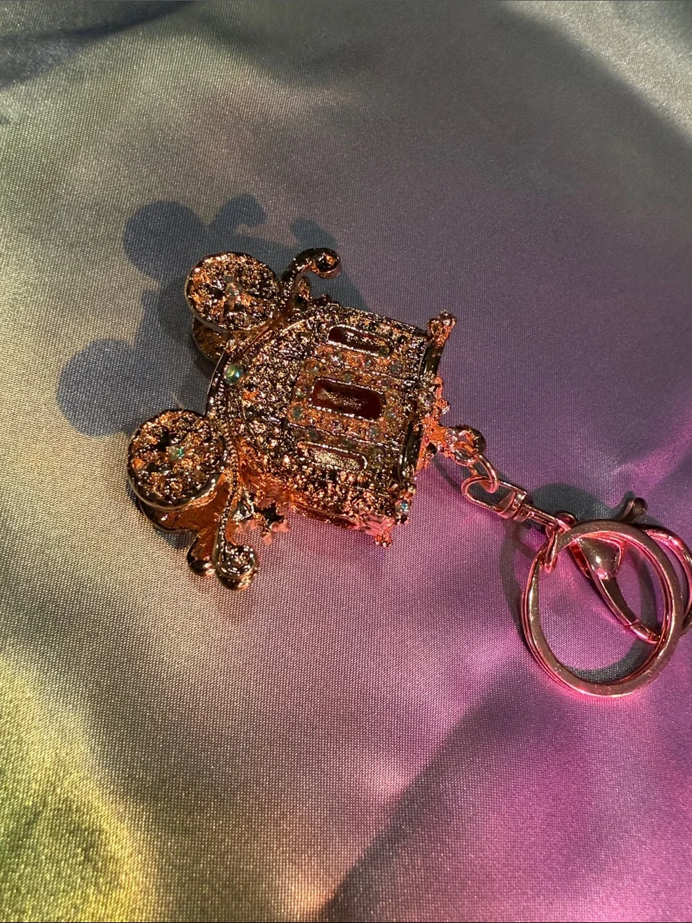 Sparkling Pink Carriage Bag Charm/Keychain - Women's Accessory